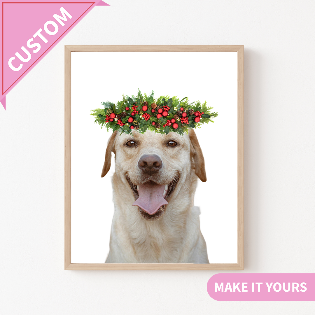 Holiday Crown Pet Portrait Canvas