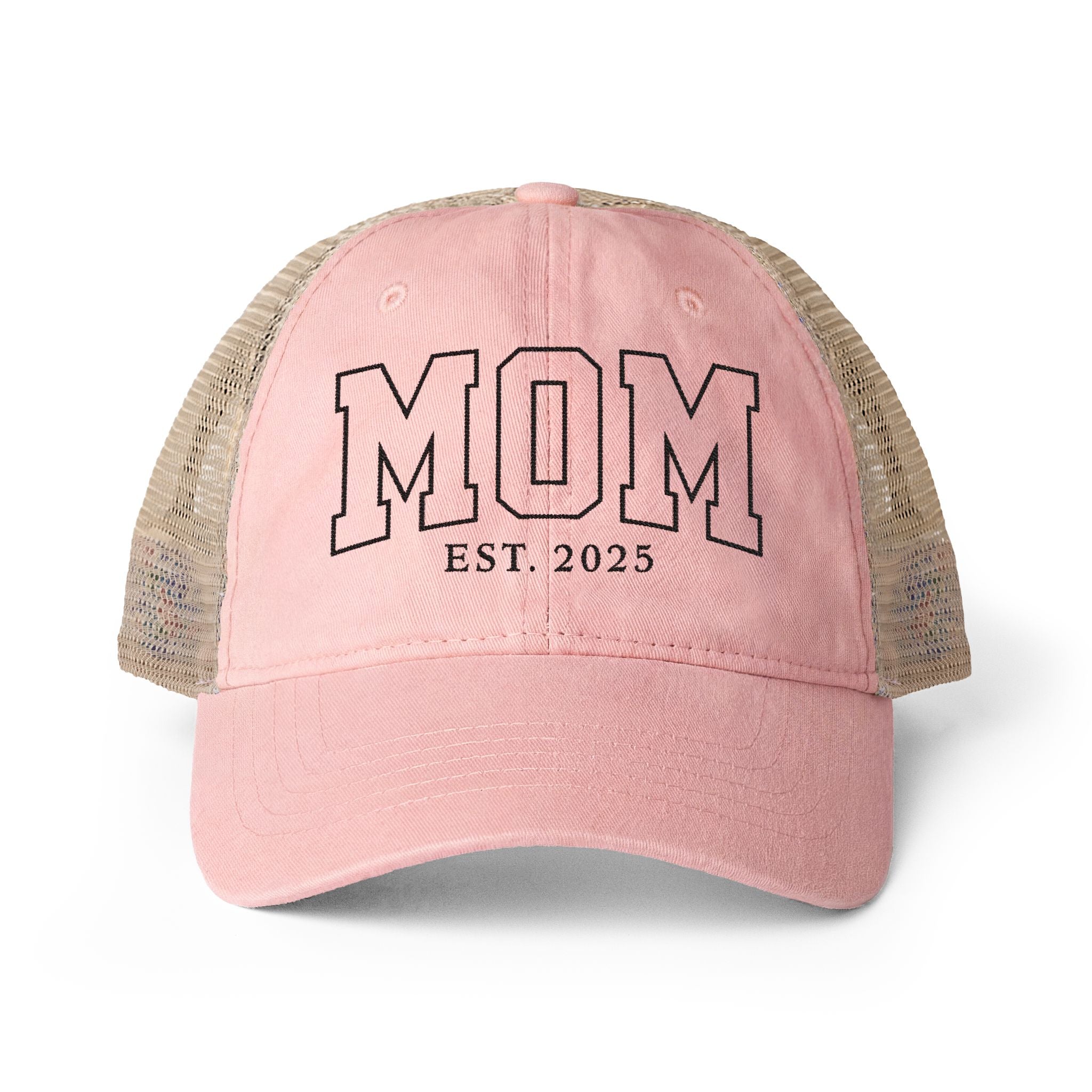 Personalized Mom Est Year Embroidered Trucker Hat