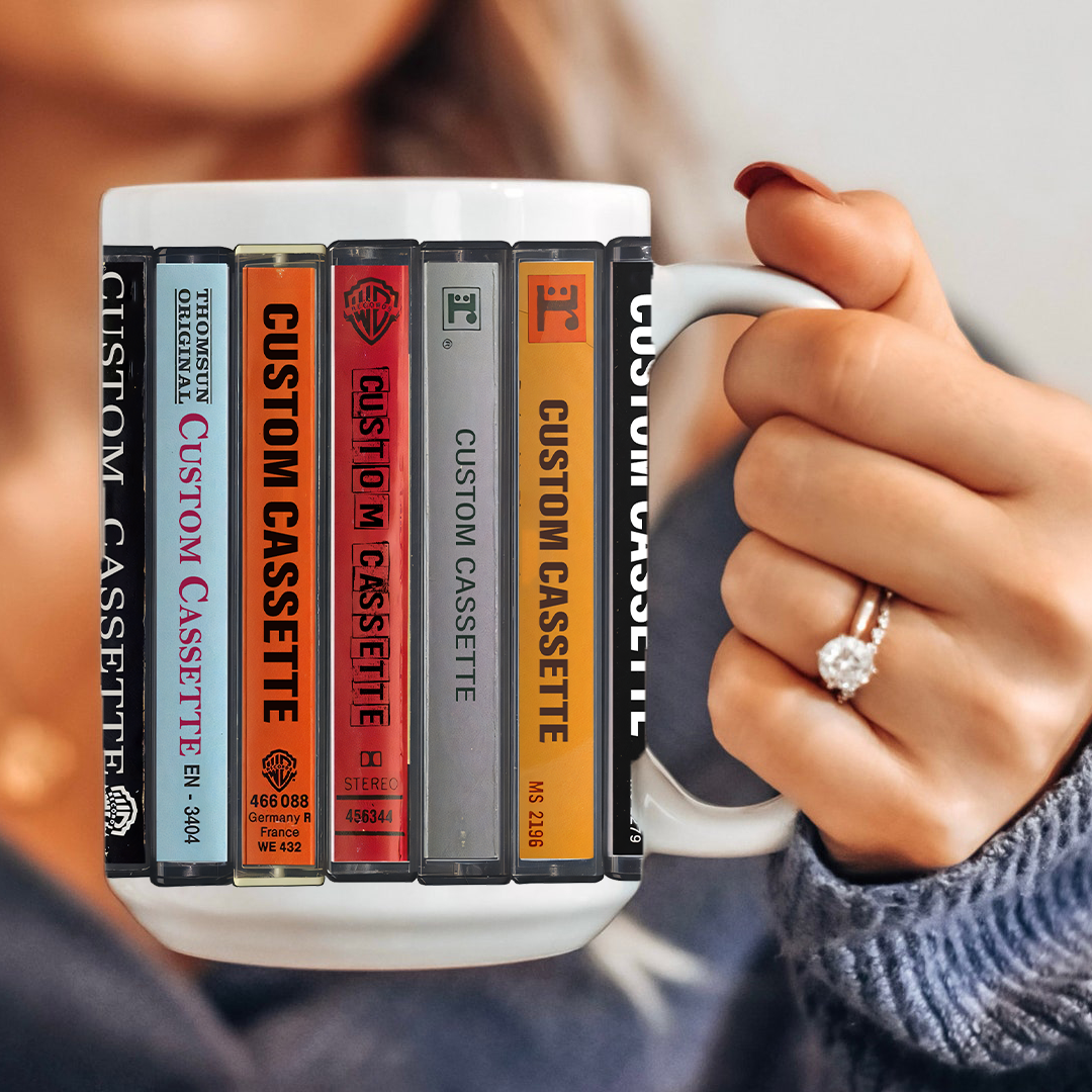 Personalized Cassette Album Cover Ceramic Mug
