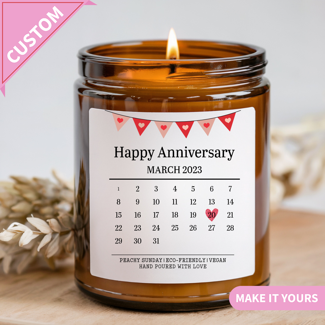 Personalised Anniversary Date Candle