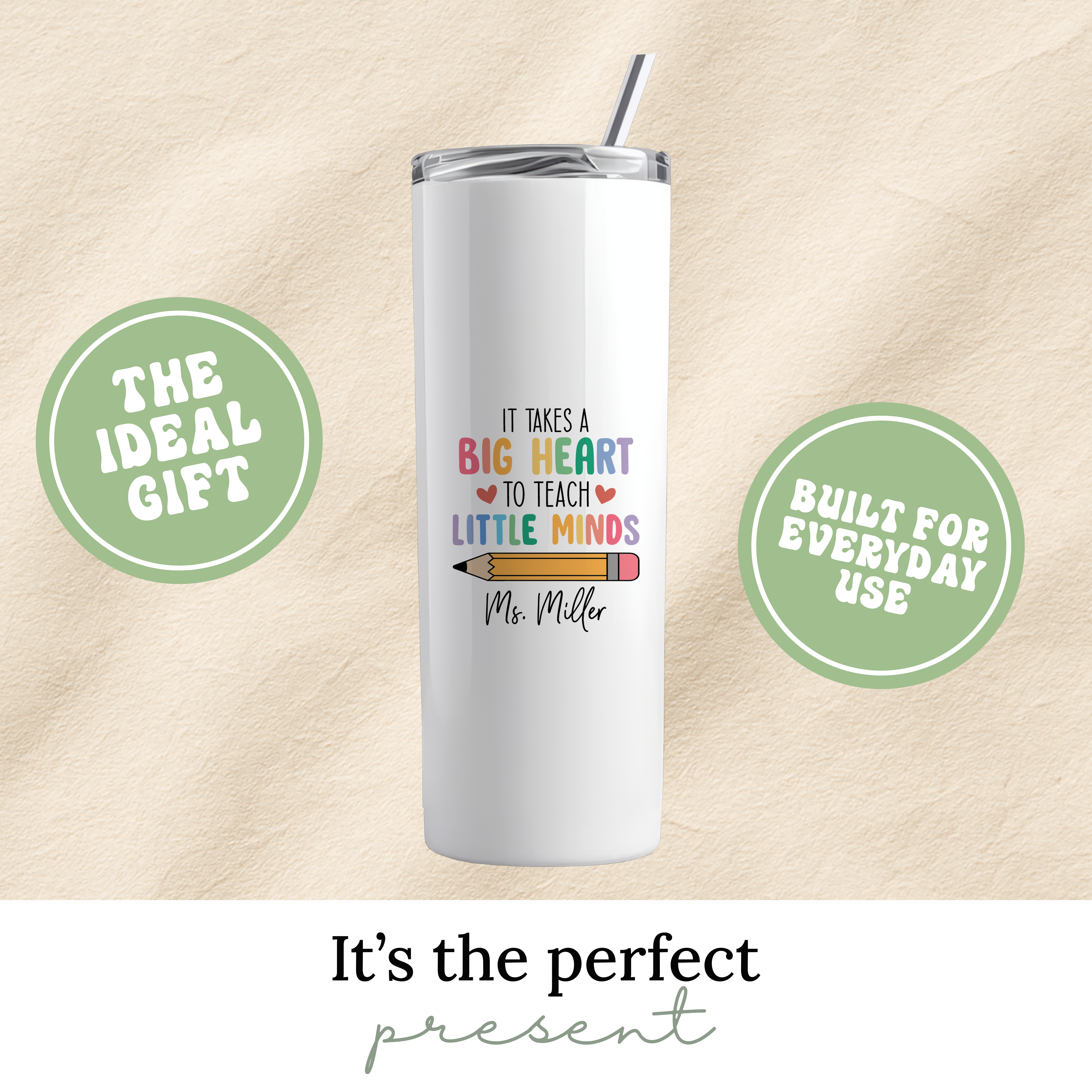 Personalized It Takes A Big Heart To Teach Little Minds Teacher Tumbler