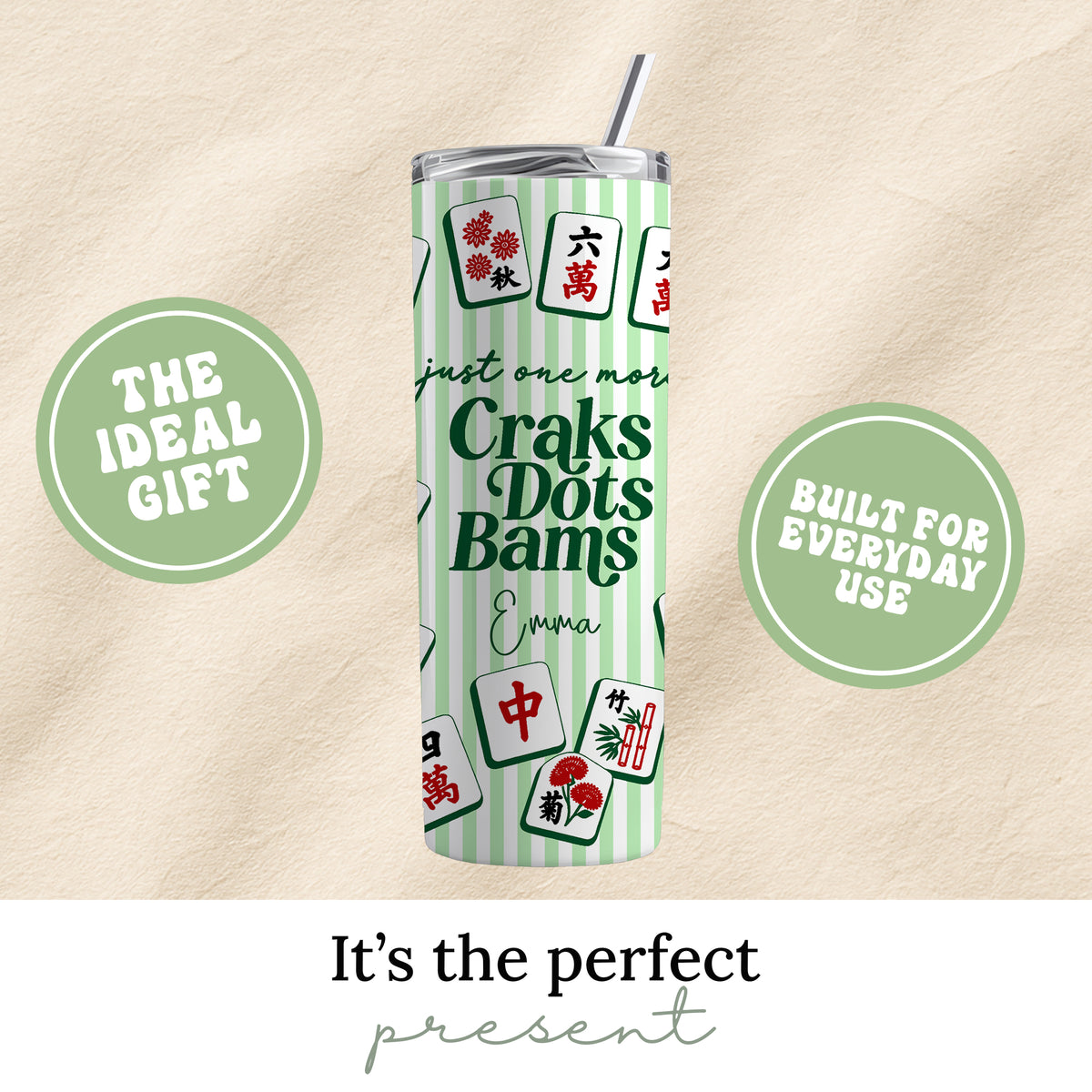 Personalized Mahjong Tumbler With Name