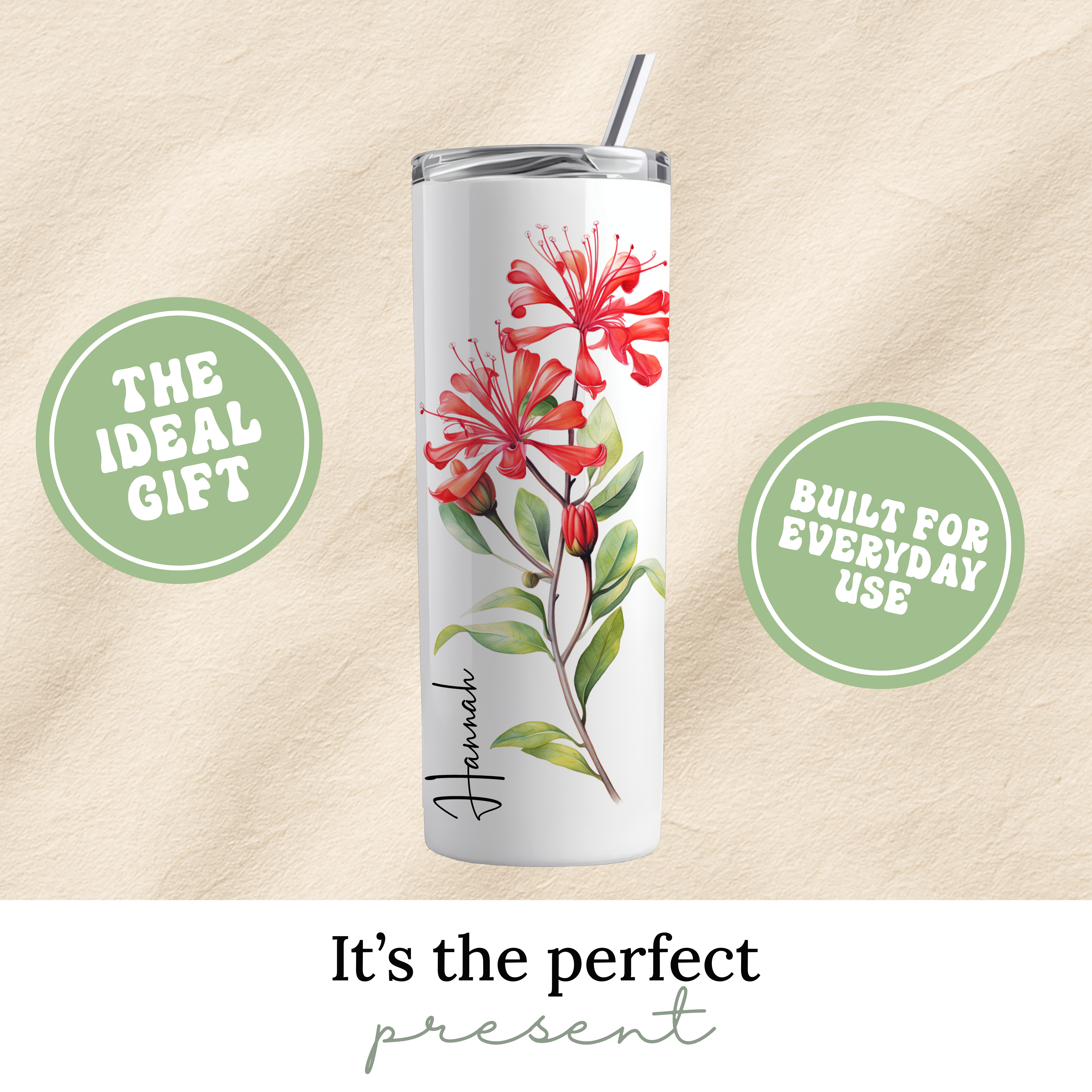 Personalize Birth Flower Tumbler