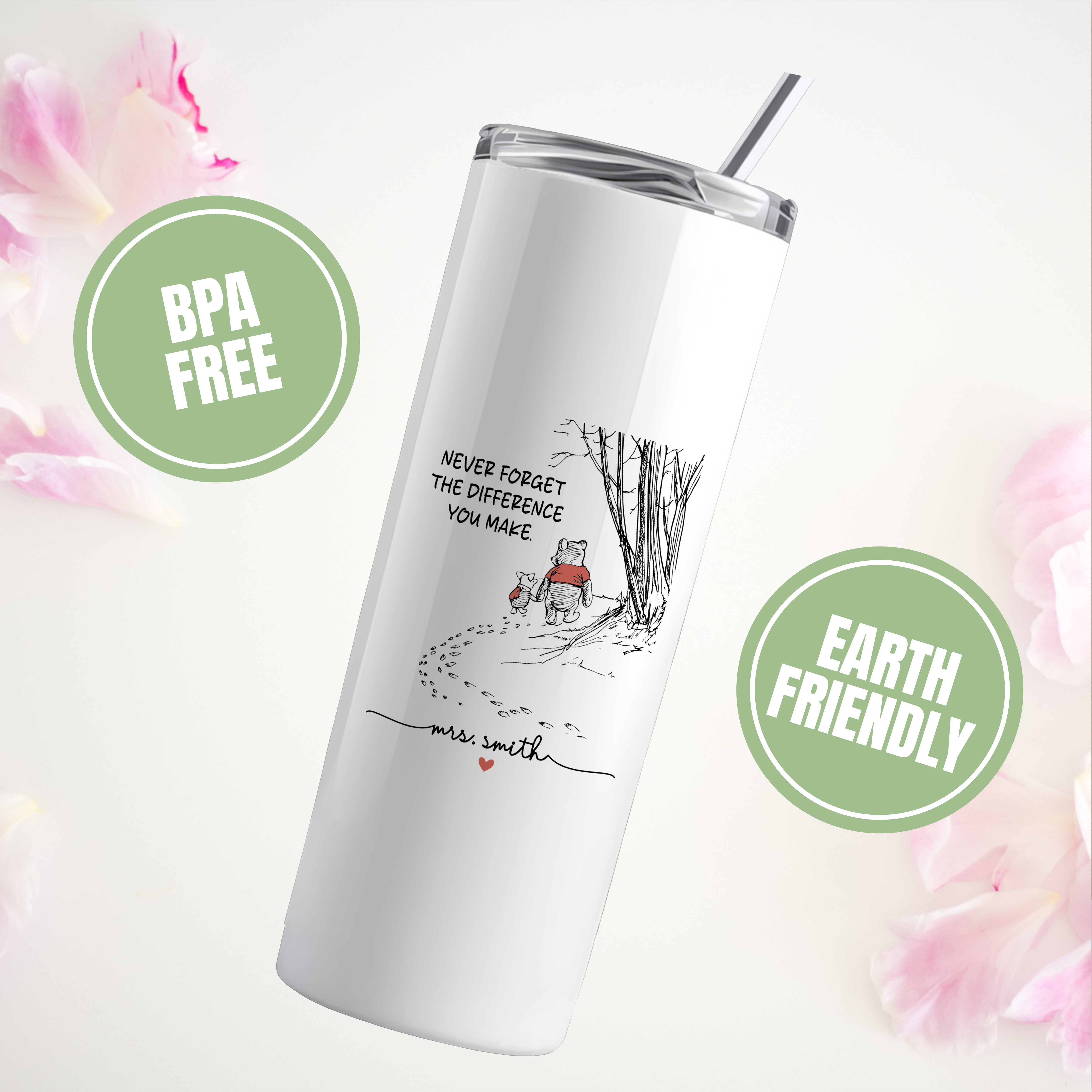 Personalized Never Forget The Difference You Make Tumbler