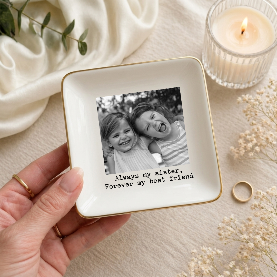Personalized Sister Photo Ring Dish