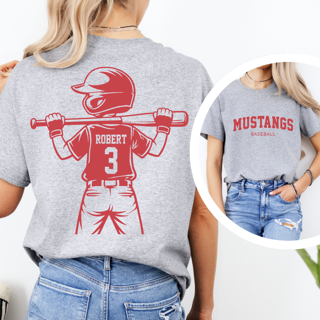 Personalized Baseball Player Tee With Name And Number