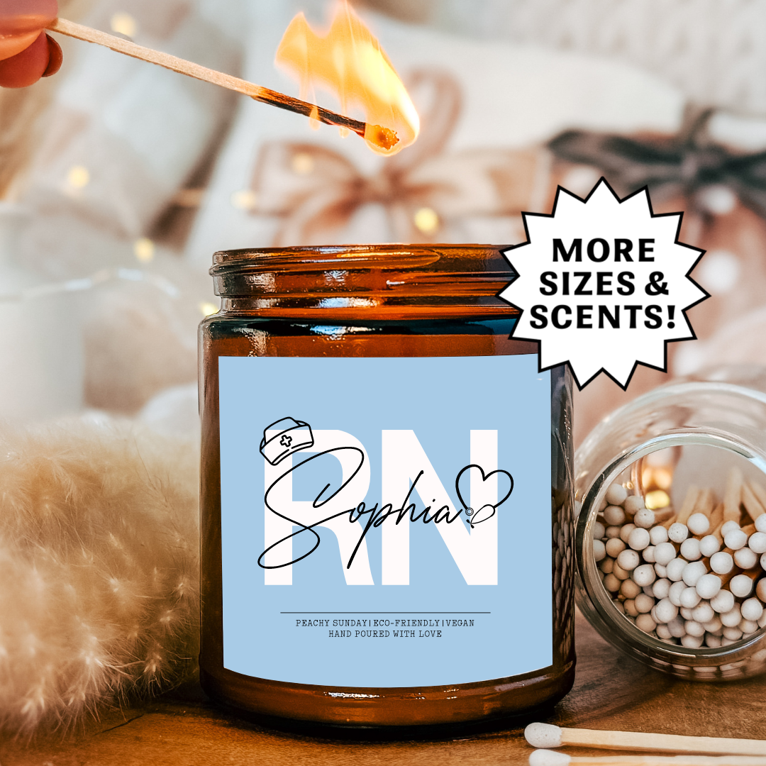 Personalized Registered Nurse Candle