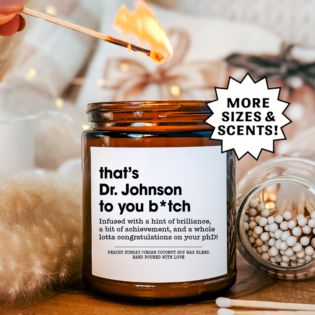 Personalized Phd Graduation Candle