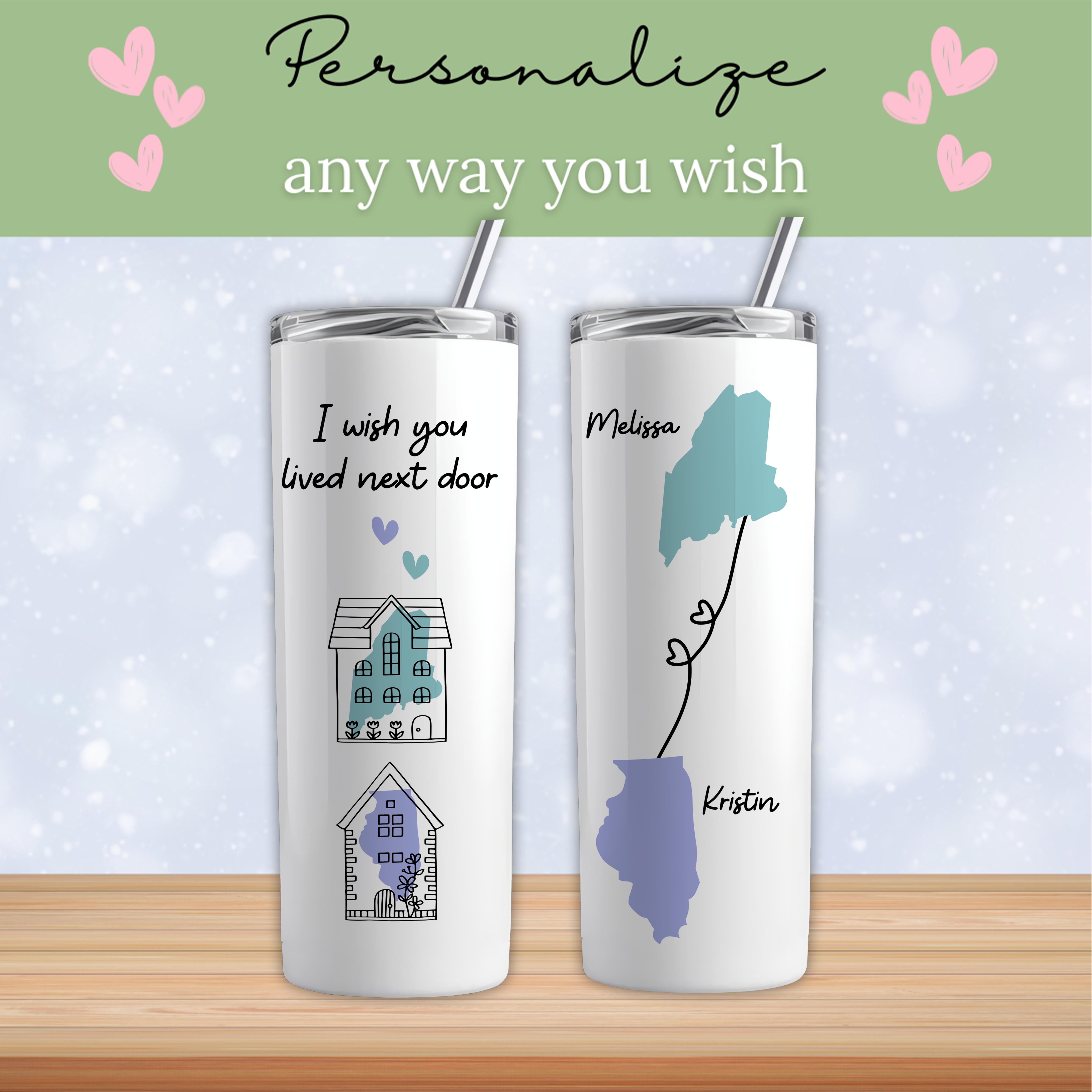 Personalized I Wish You Lived Next Door Tumbler