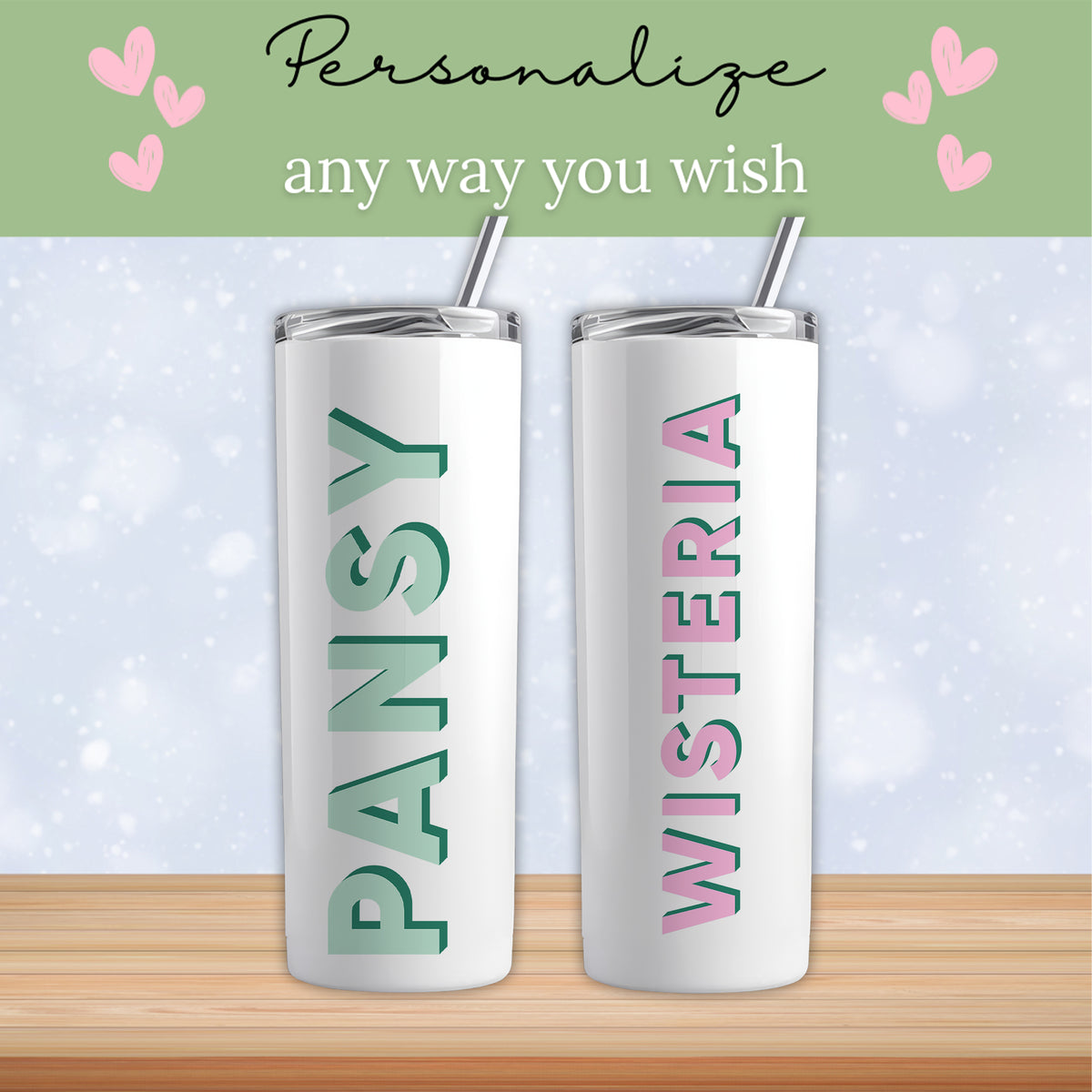 Personalized Shadow Name Tumbler