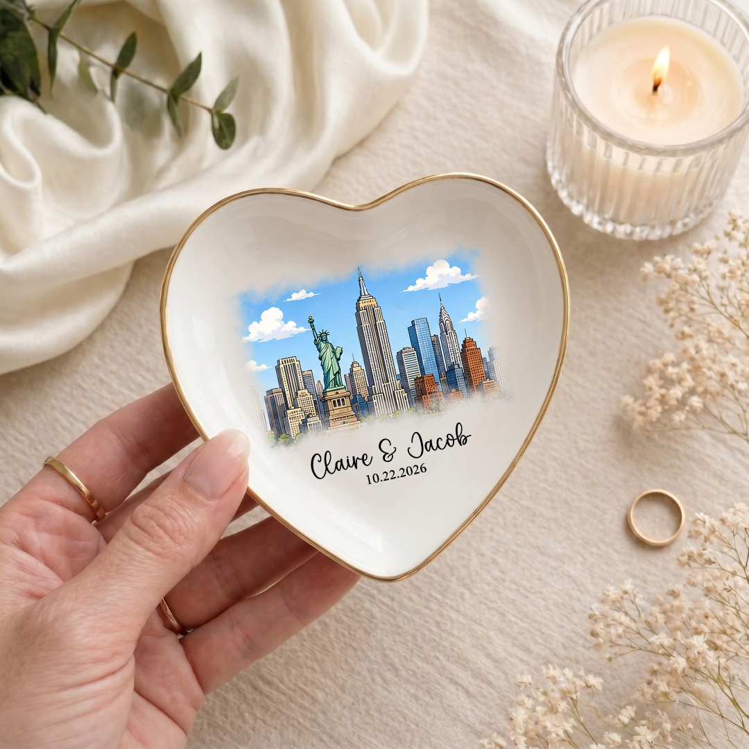 Personalisierte Skyline-Ring-Schale