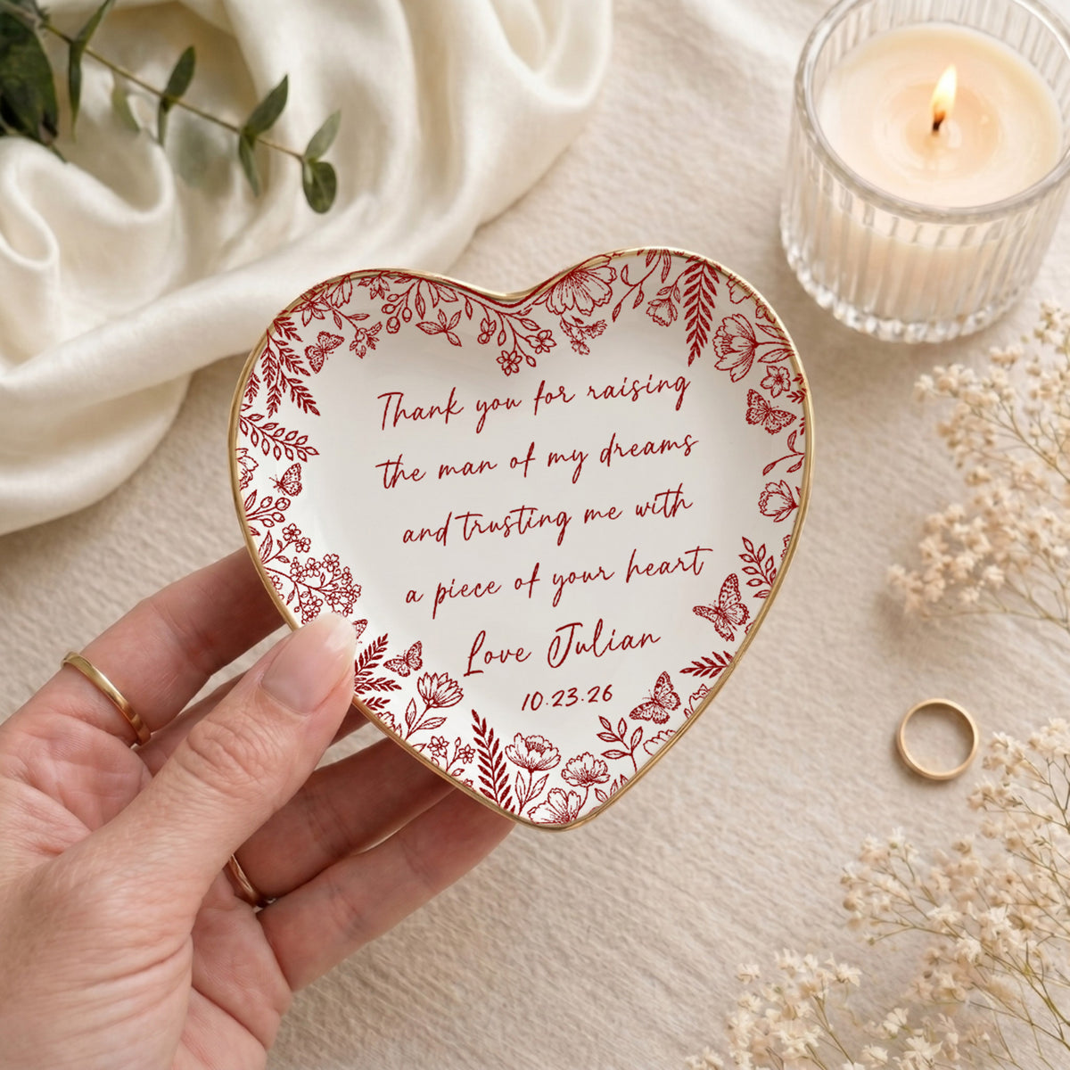 Personalized Thank You For Raising The Man Of My Dreams Ring