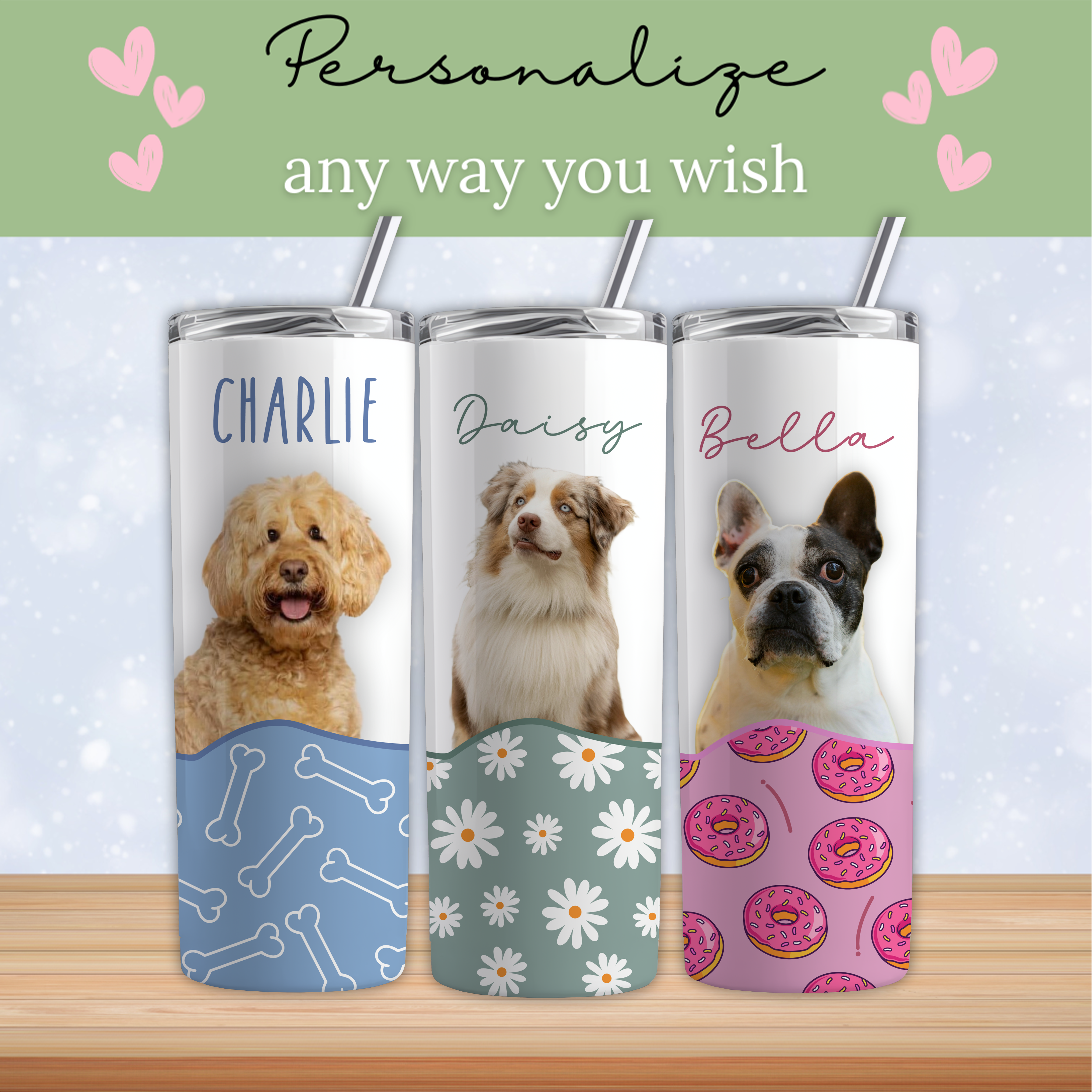 Personalized Dog Photo Tumbler