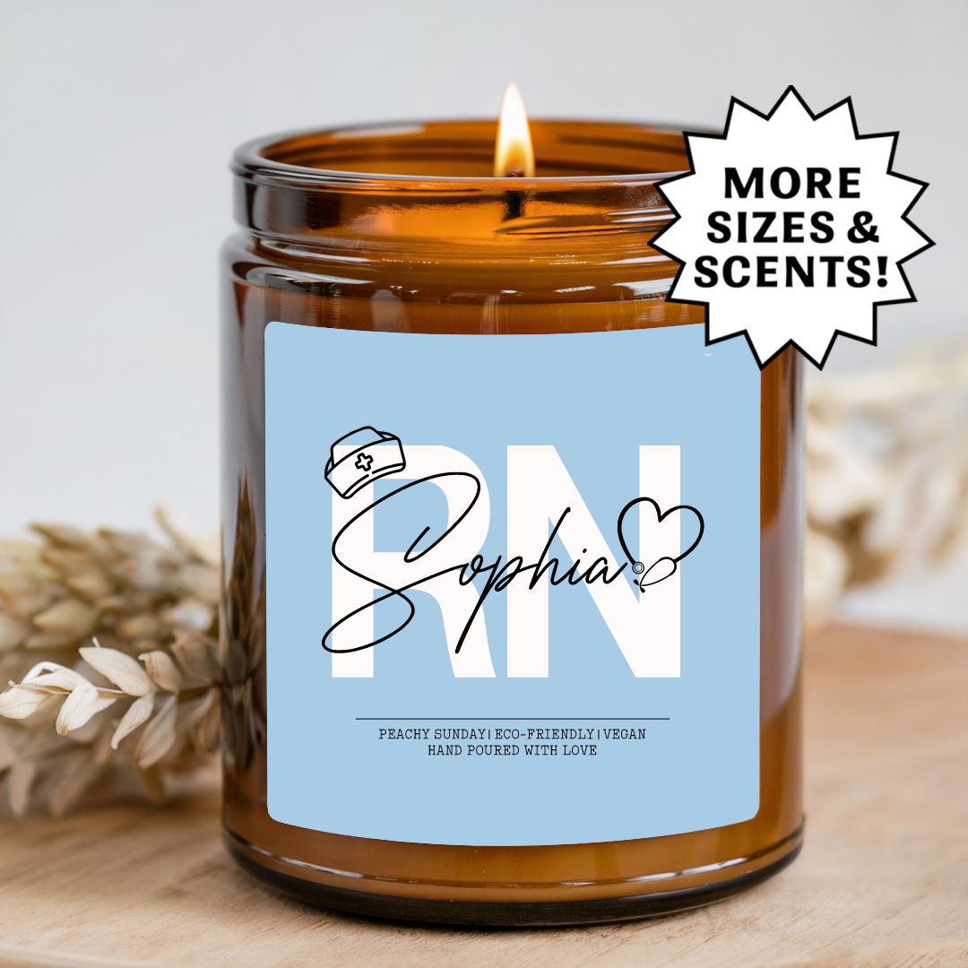 Personalized Registered Nurse Candle