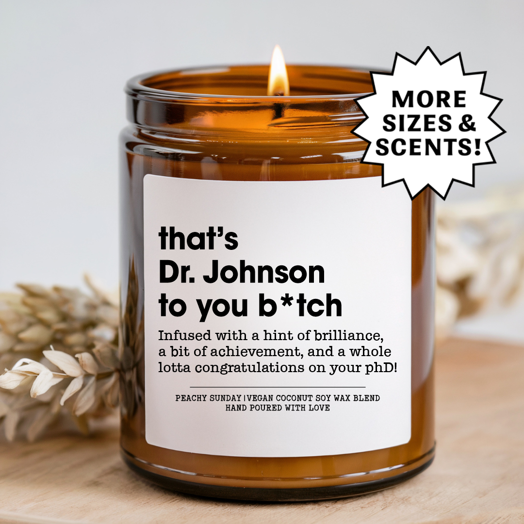 Personalized Phd Graduation Candle