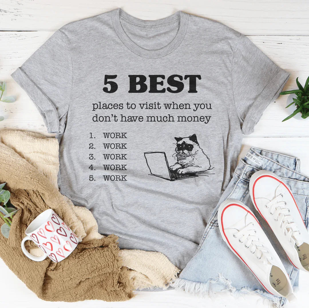 5 Best Places To Visit When You Don't Have Much Money Tee Athletic Heather / S Peachy Sunday T-Shirt