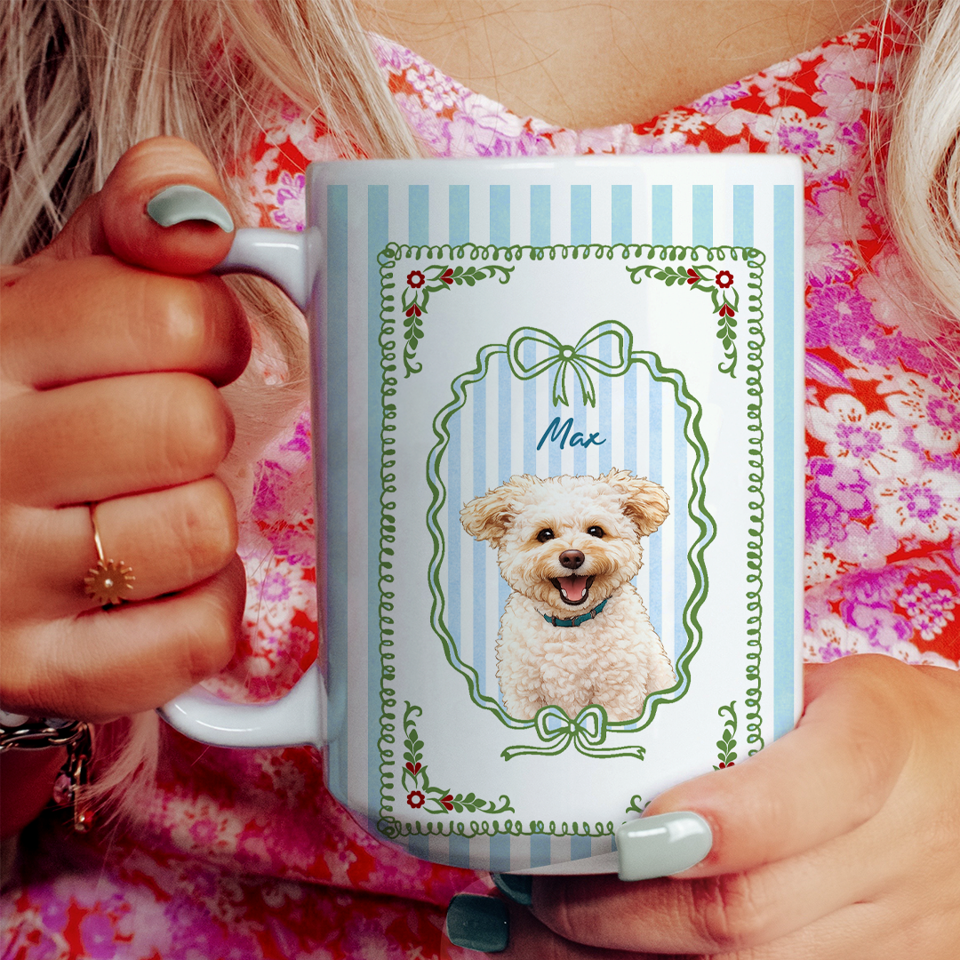 Personalized Dog Or Cat Watercolor Portrait From Photo Mug
