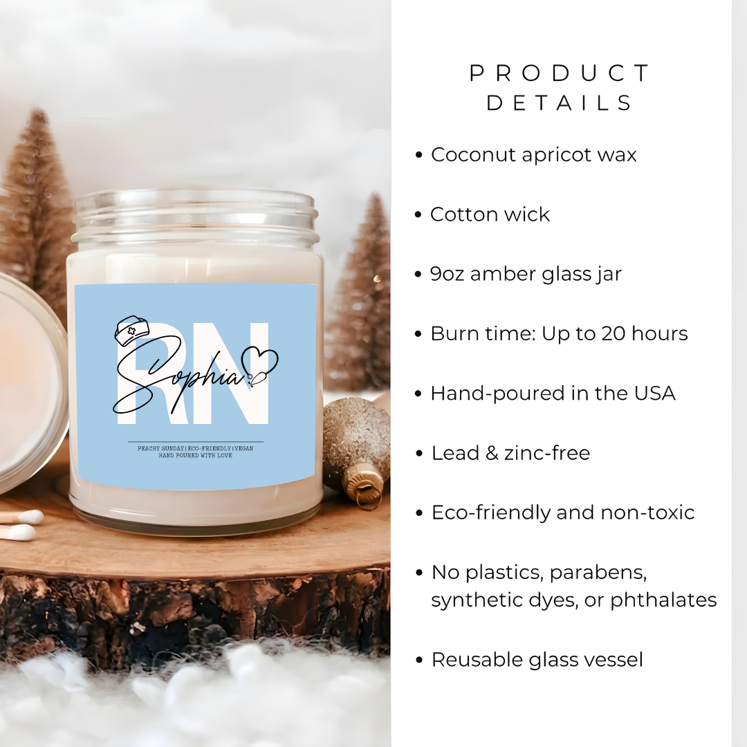 Personalized Registered Nurse Candle