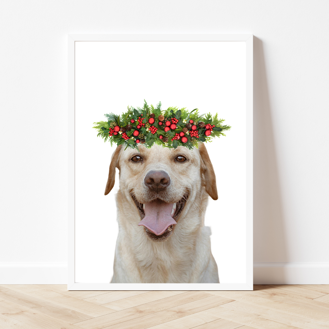Holiday Crown Pet Portrait Canvas