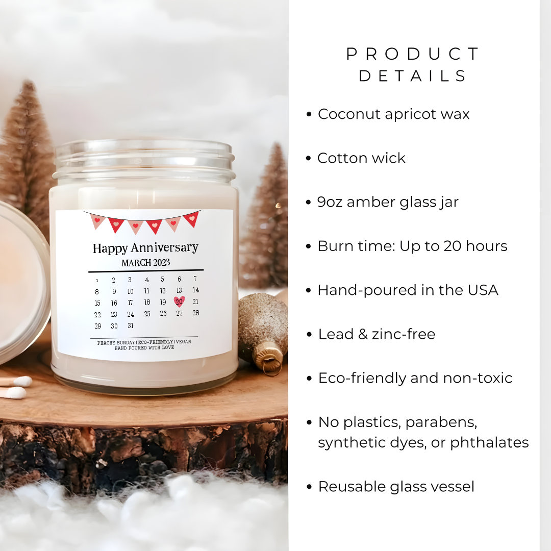 Personalised Anniversary Date Candle
