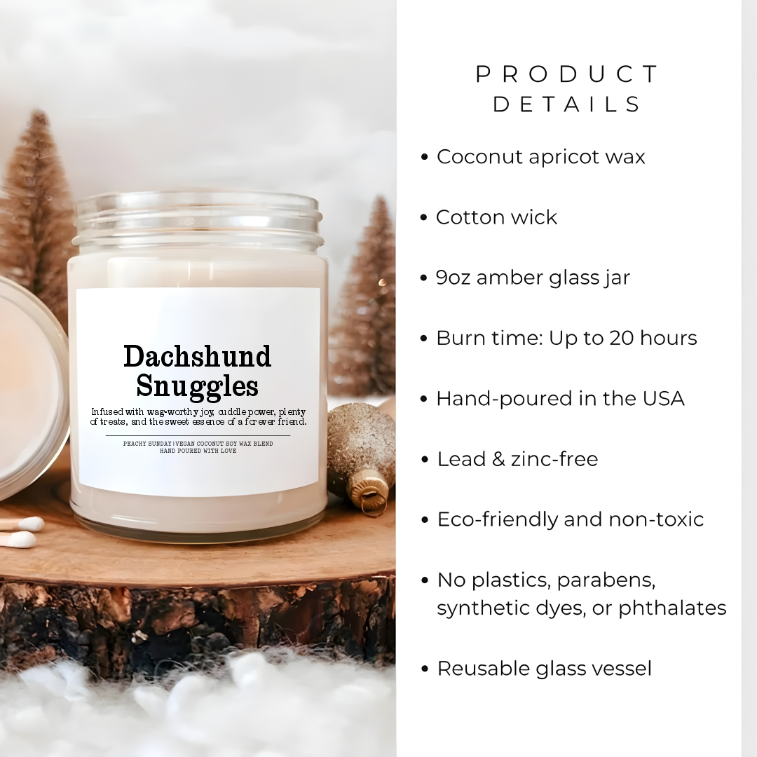 Dachshund Snuggles Candle