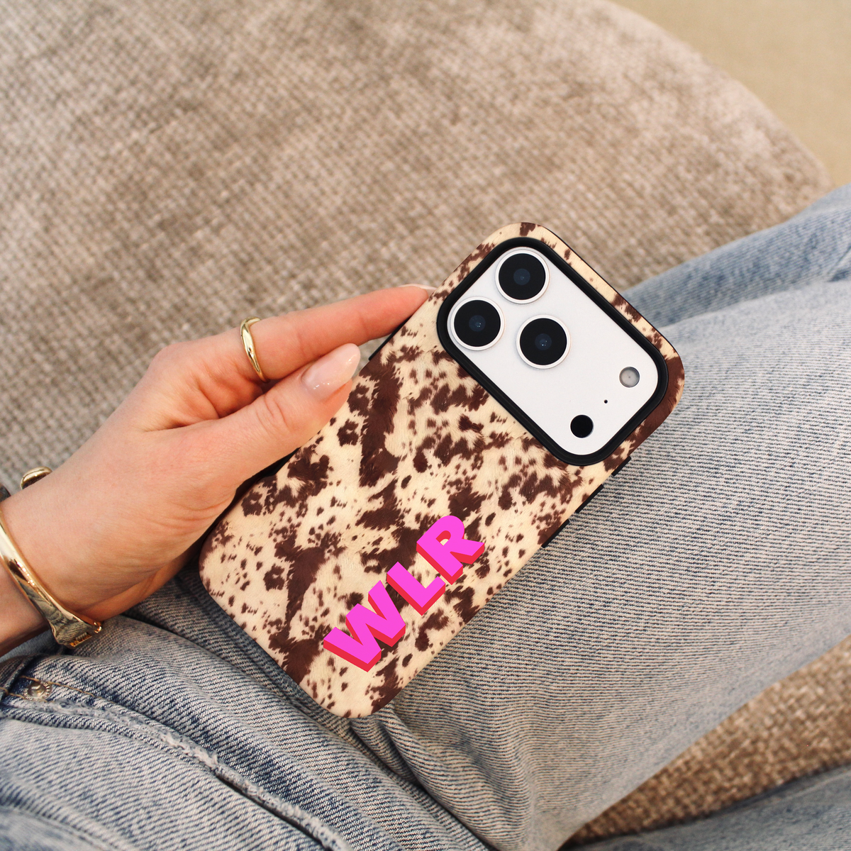 Coque de téléphone personnalisée avec initiale en ombre