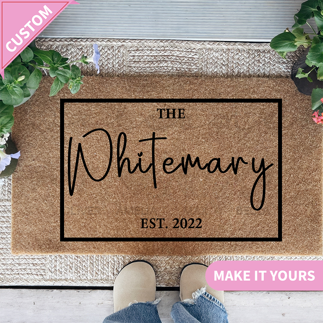 Personalized Family Name Doormat with Established Date