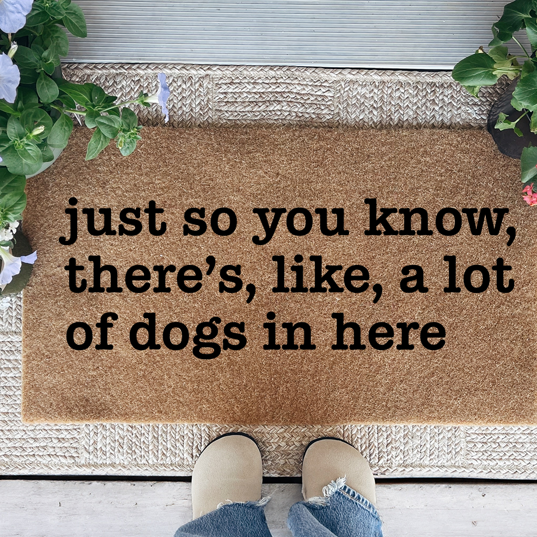 Just So You Know There's A Lot Of Dogs Here Funny Dog Doormat