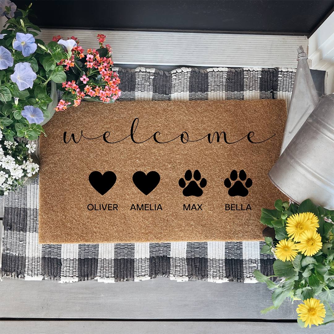 Personalized Dog Doormat With Family Names