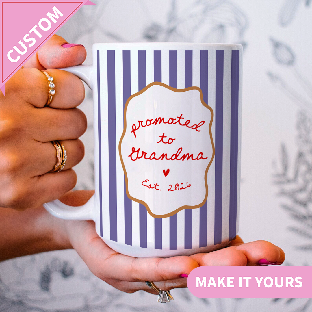 Personalized Promoted To Grandparents Mug