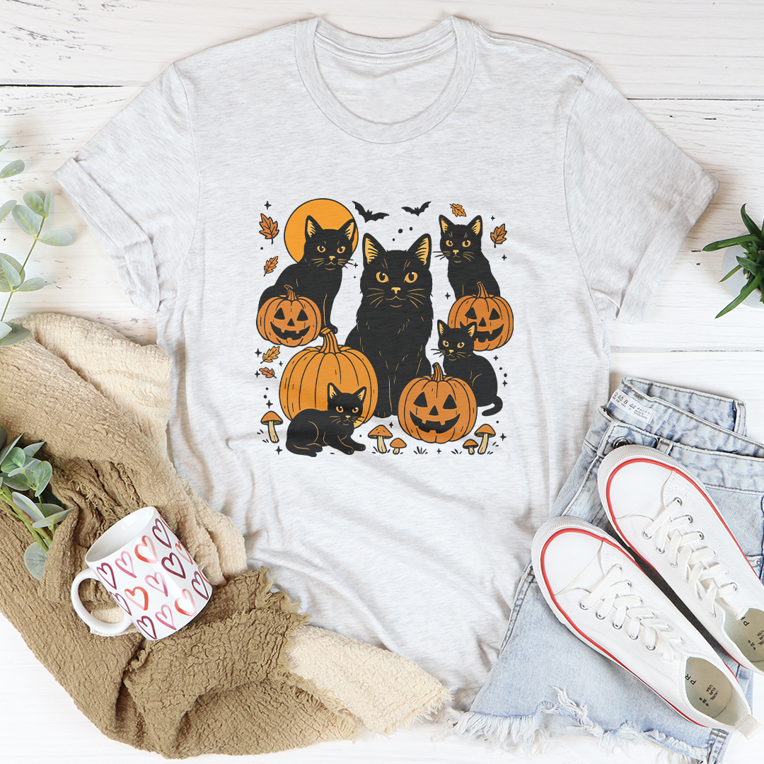 Black Cat Pumpkin Tee