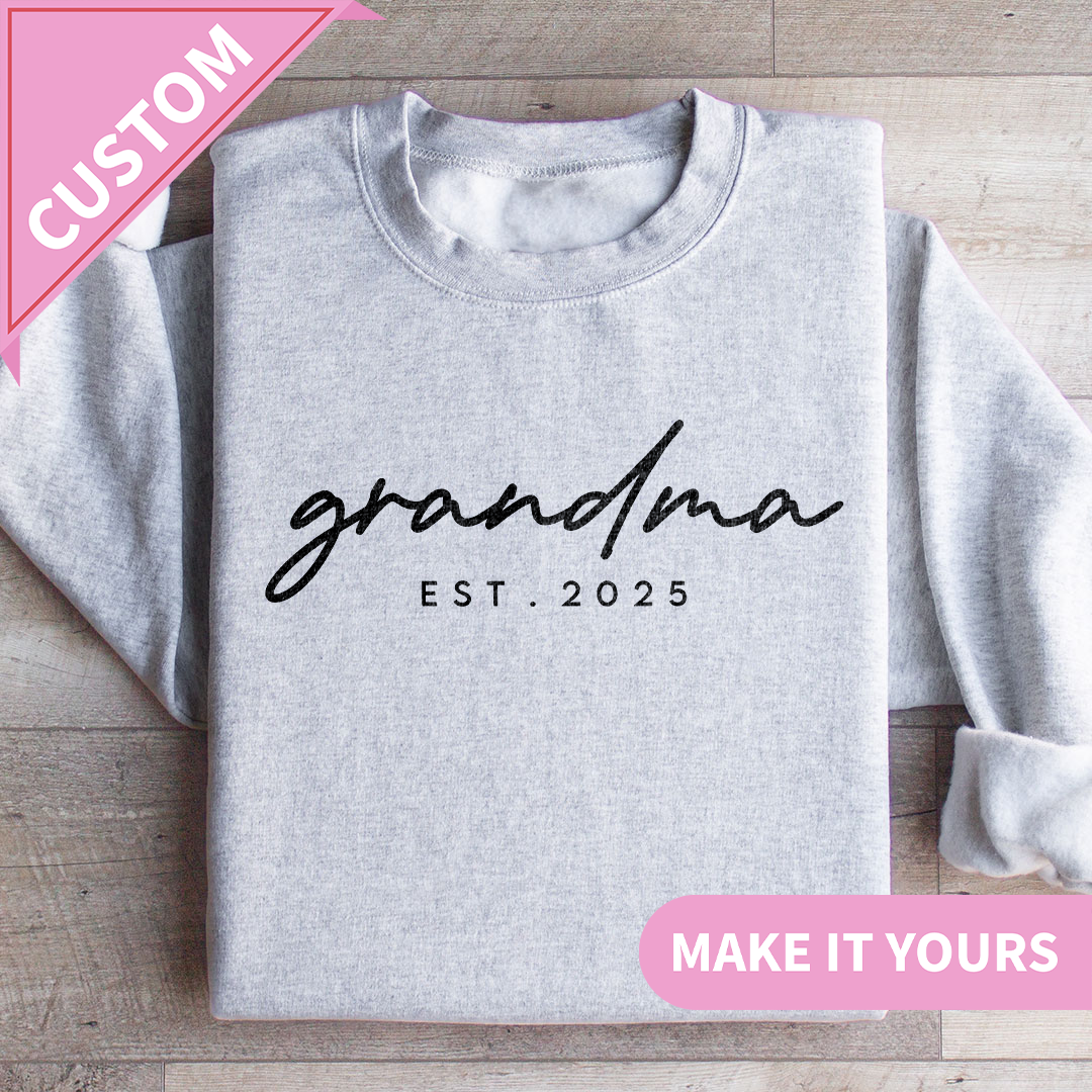 Personalized Grandma Est Sweatshirt – Peachy Sunday custom grandma established year pullover