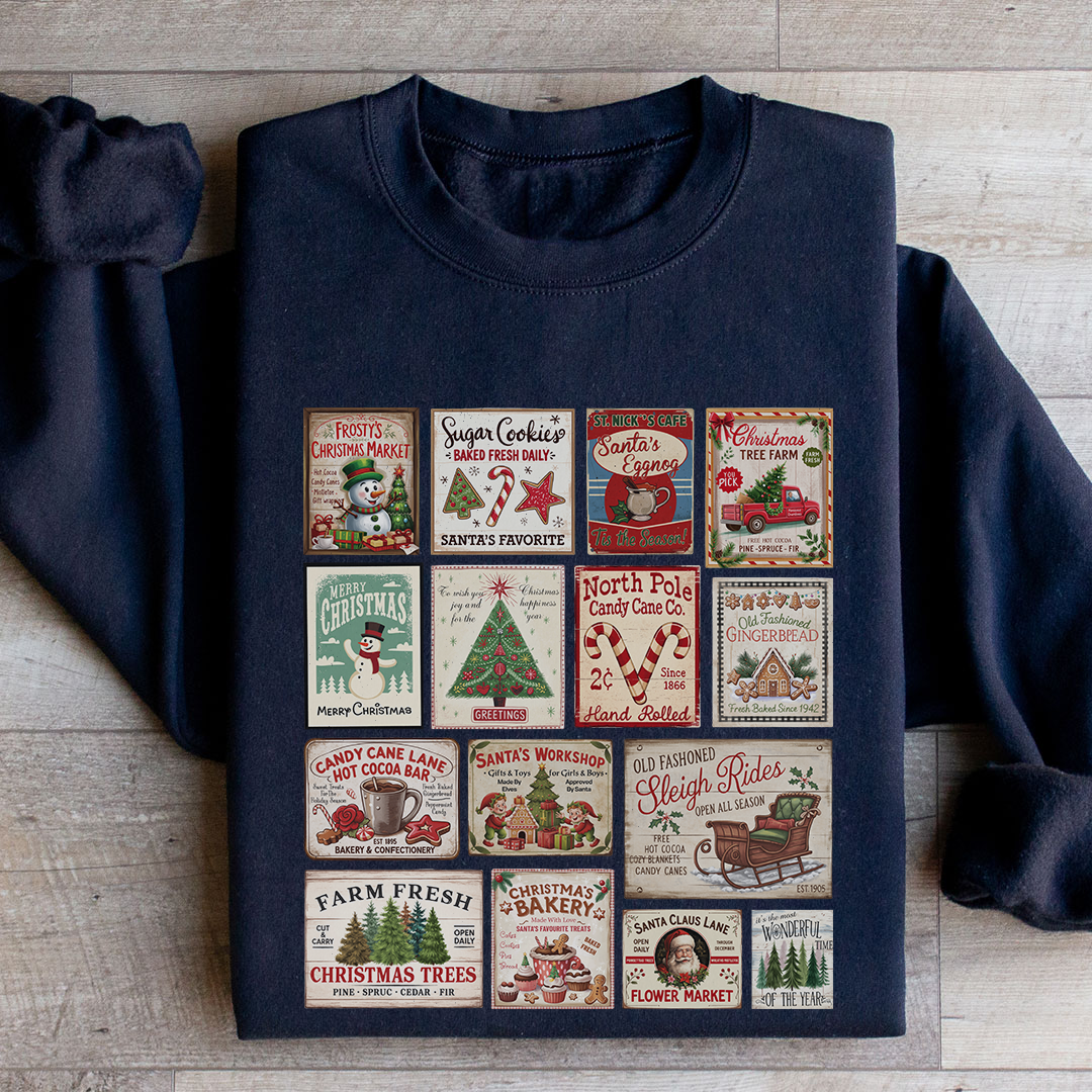 Vintage Christmas Stamps Sweatshirt