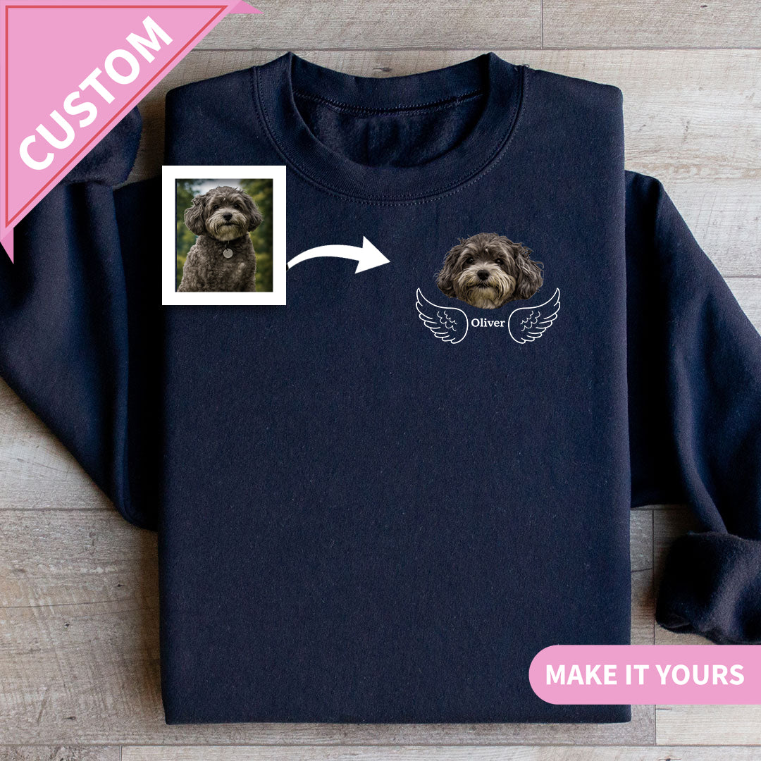 Custom Dog Face Pet Portrait Gift Sweatshirt