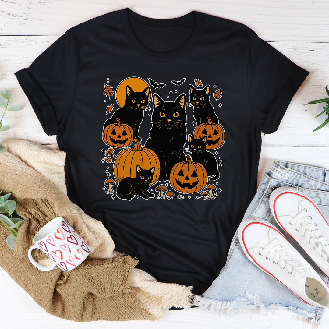 Black Cat Pumpkin Tee