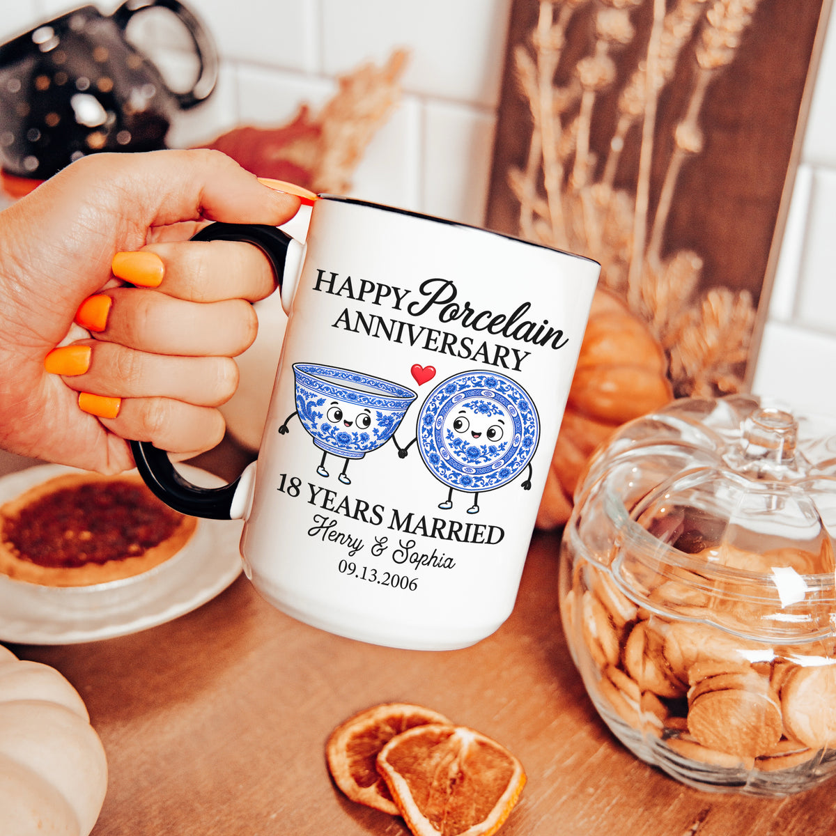 Personalized 18th Wedding Anniversary Mug