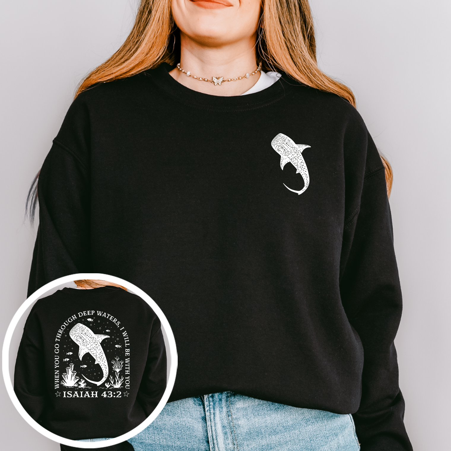 Christian Whale Shark Bible Verse Sweatshirt