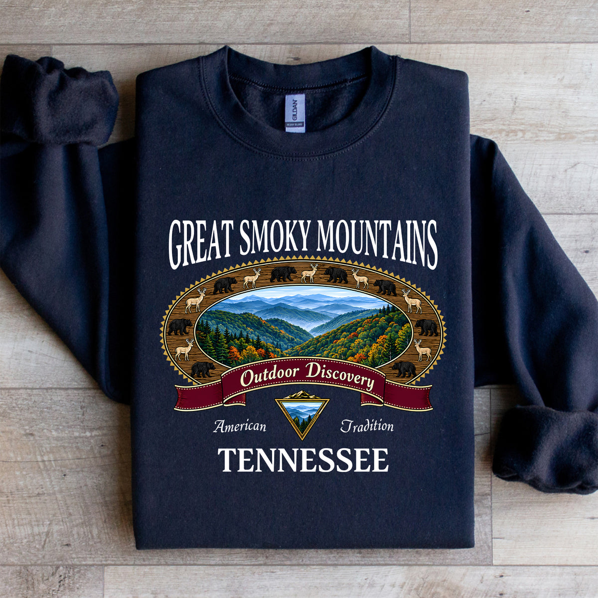 Sweat-shirt rétro des Great Smoky Mountains du Tennessee