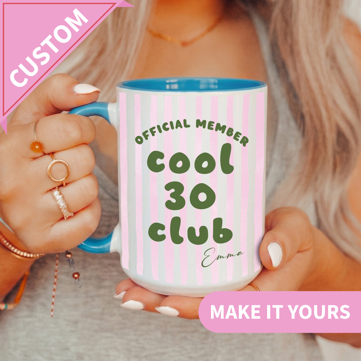 Personalisierte Tasse für den Cool 30 Club
