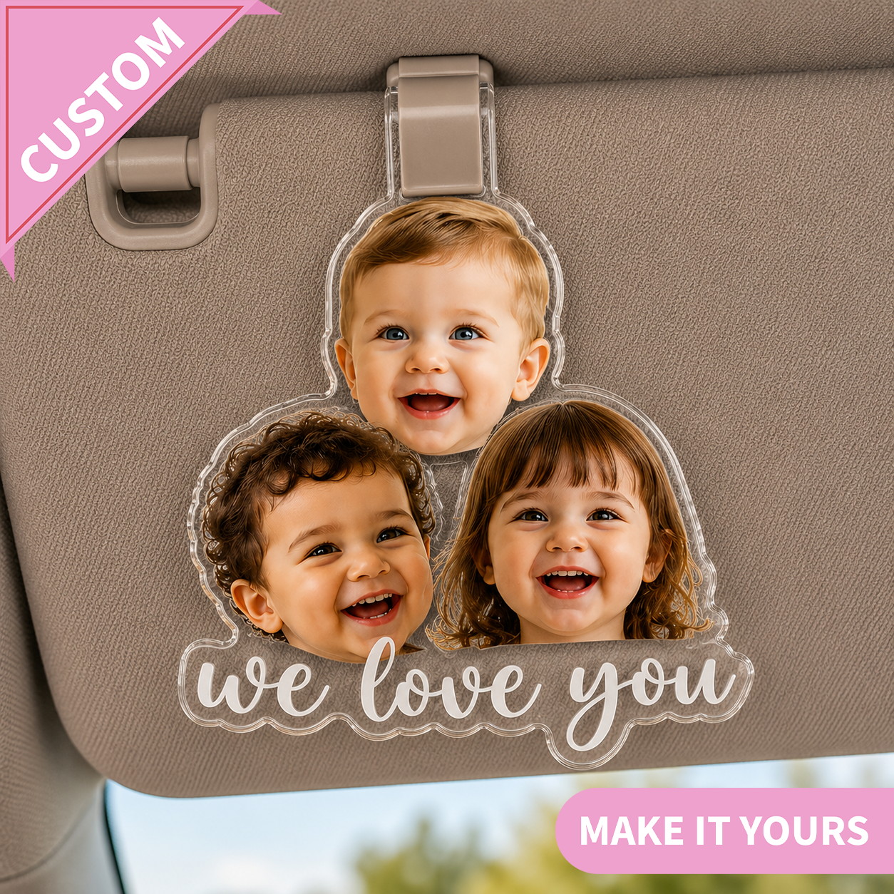 Personalized Baby Face Photo Car Visor