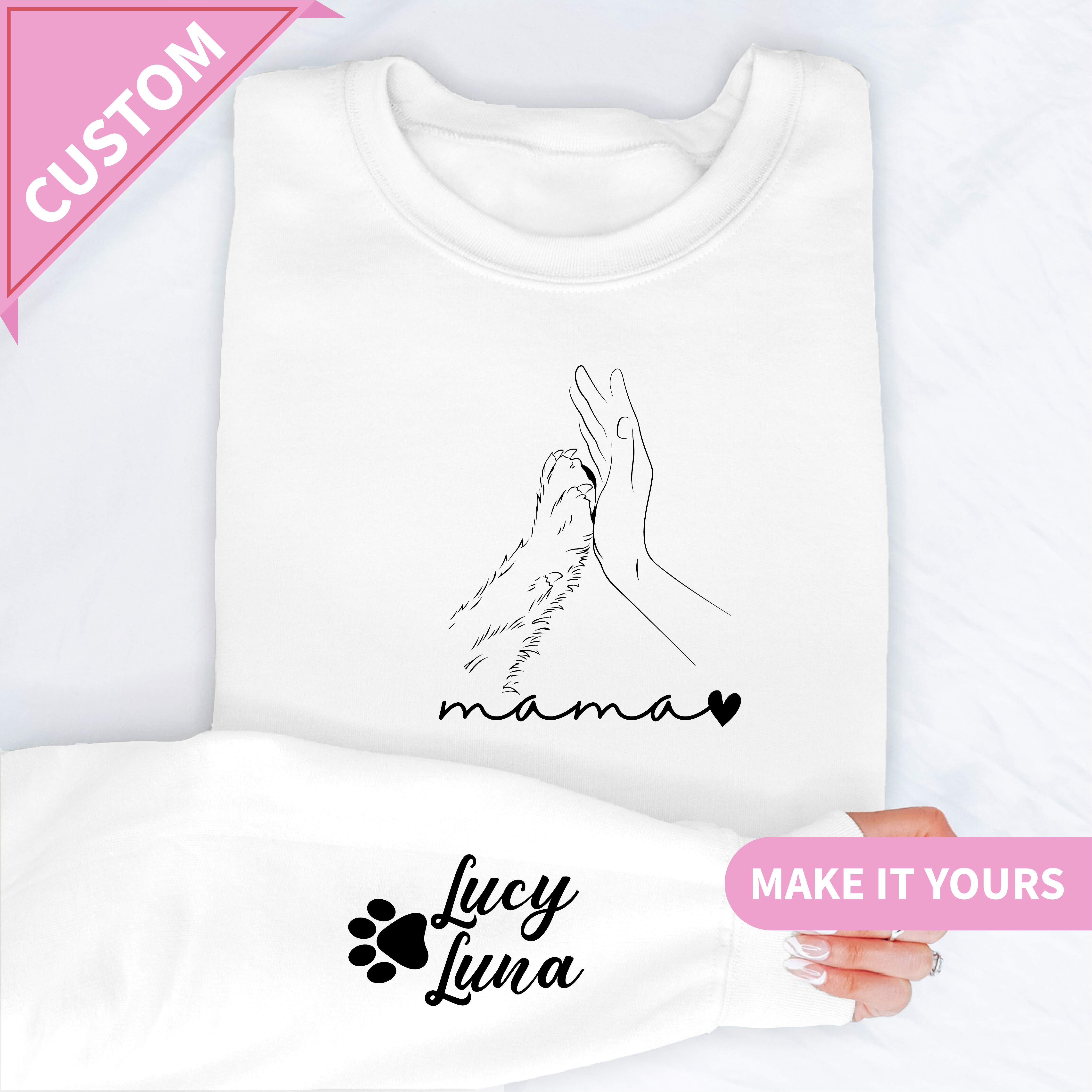 Custom Cat Mama Pet Parent Dog Sweatshirt