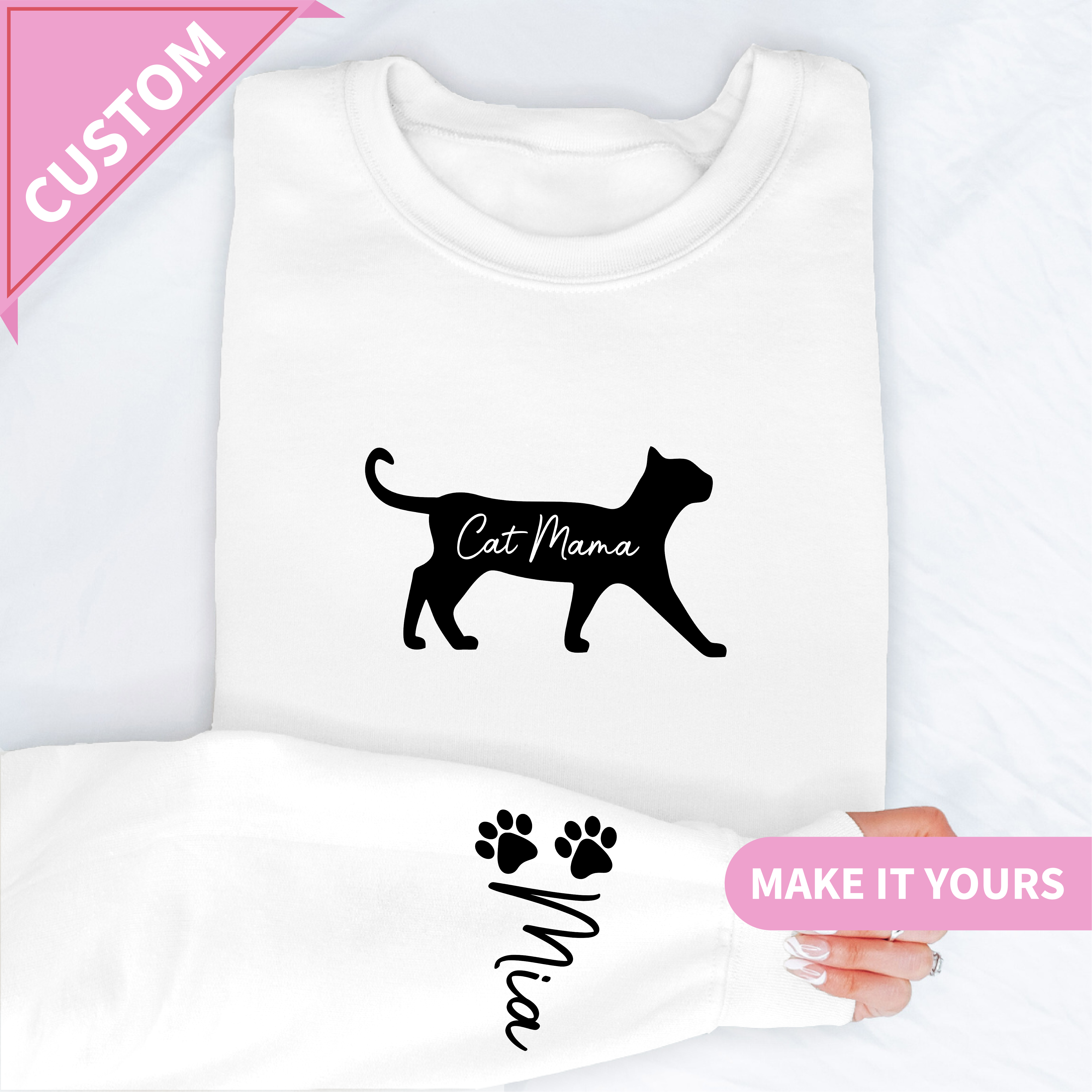Custom Cat Mama Gift for Moms & Pet Lovers Sweatshirt