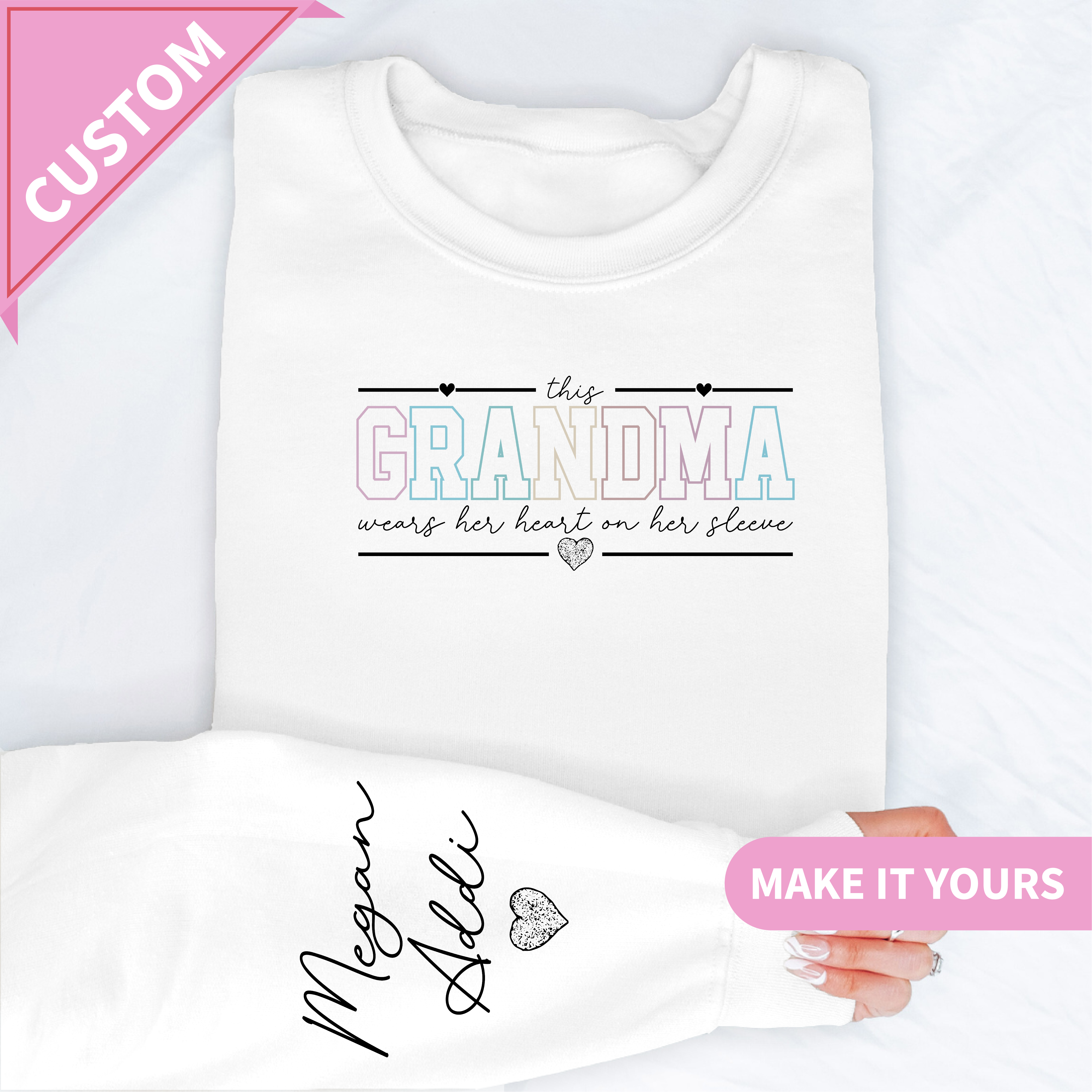 Custom Grandma Sweatshirt with Grandkids Names