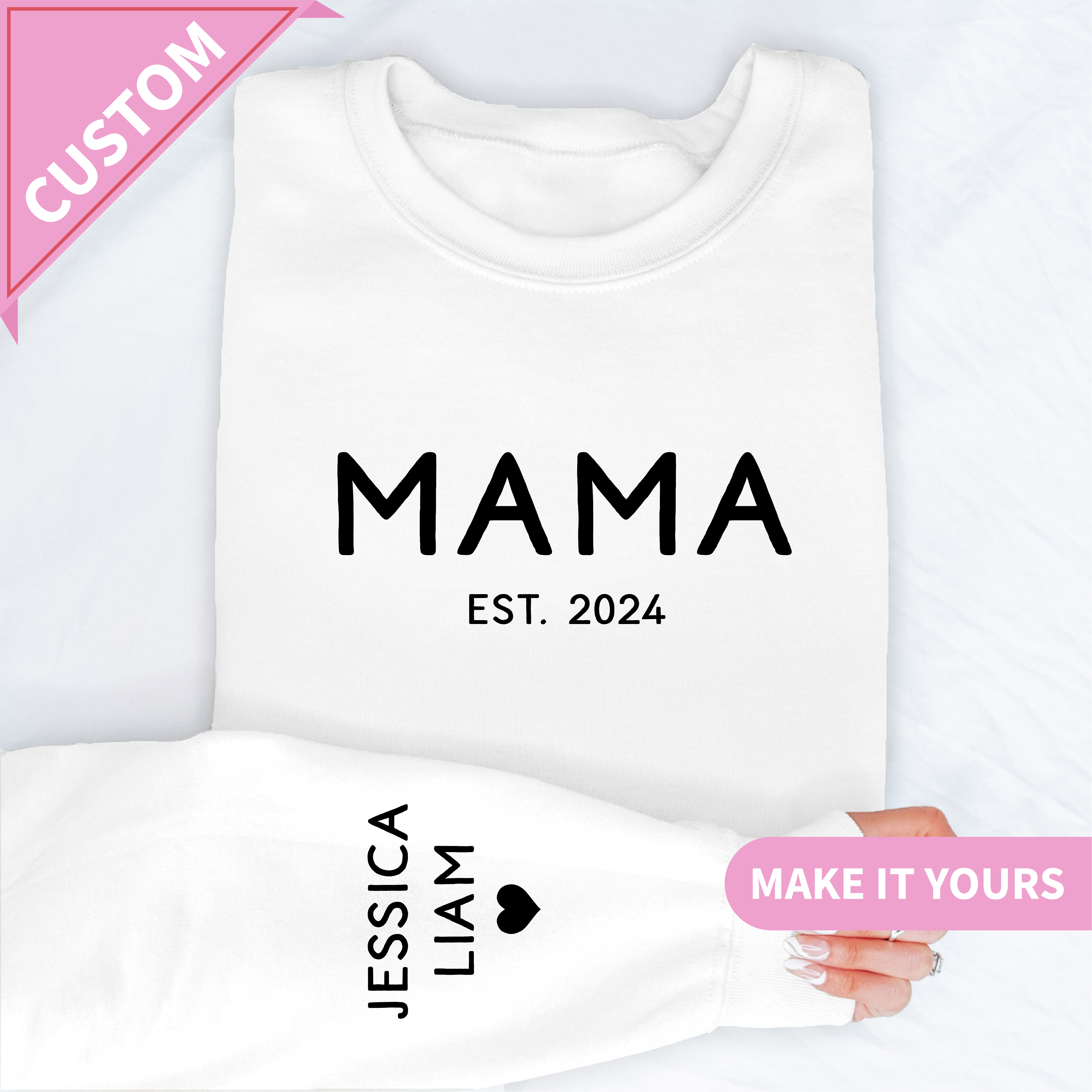 Custom Mama With Kids Names Sweatshirt