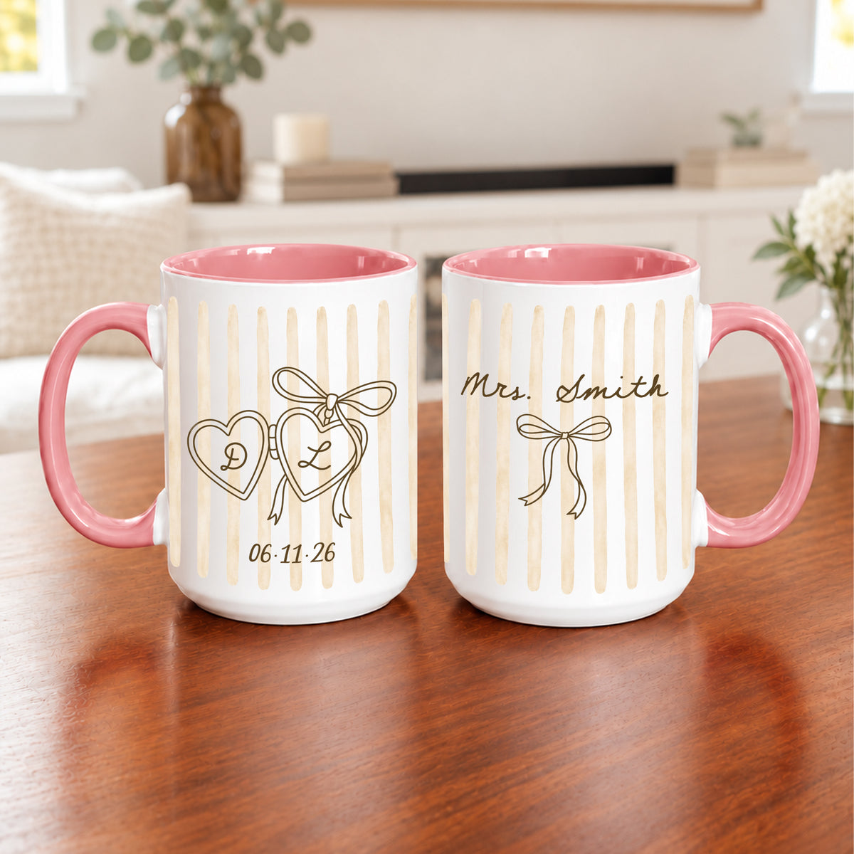 Personalisierte Tasse für die Braut mit Hochzeitsdatum