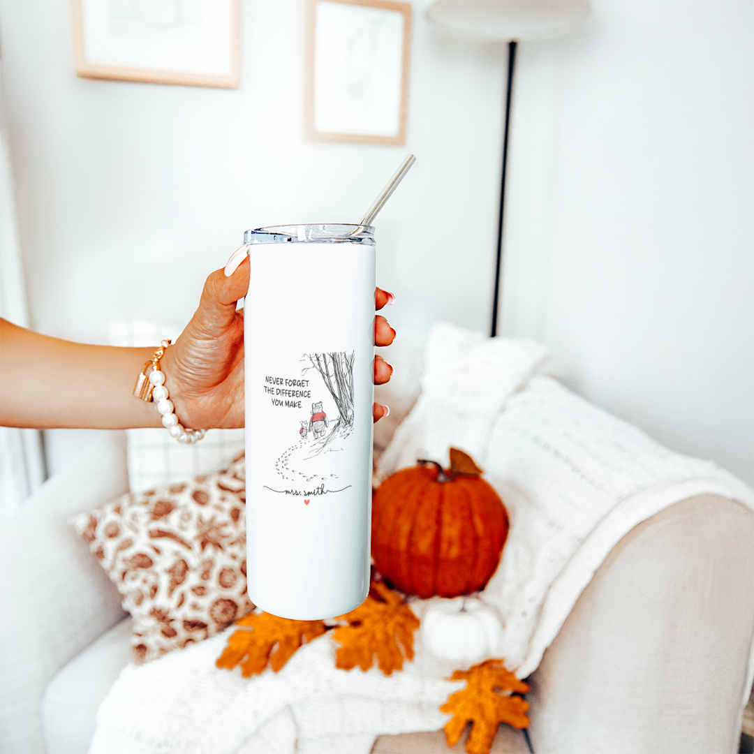 Personalized Never Forget The Difference You Make Tumbler