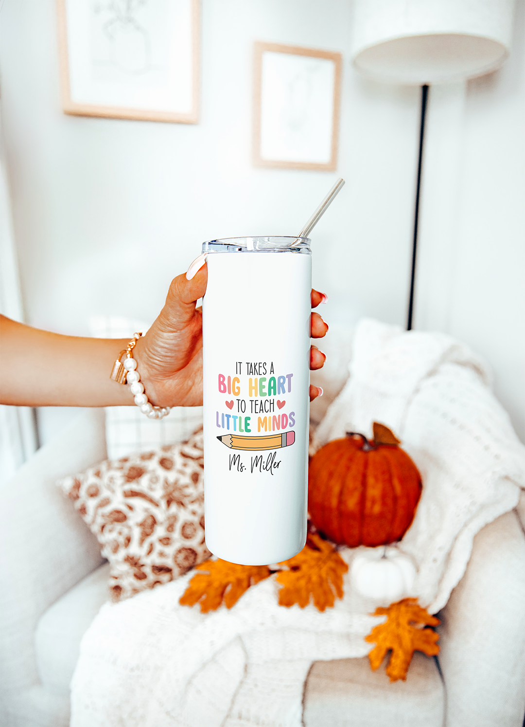 Personalized It Takes A Big Heart To Teach Little Minds Teacher Tumbler