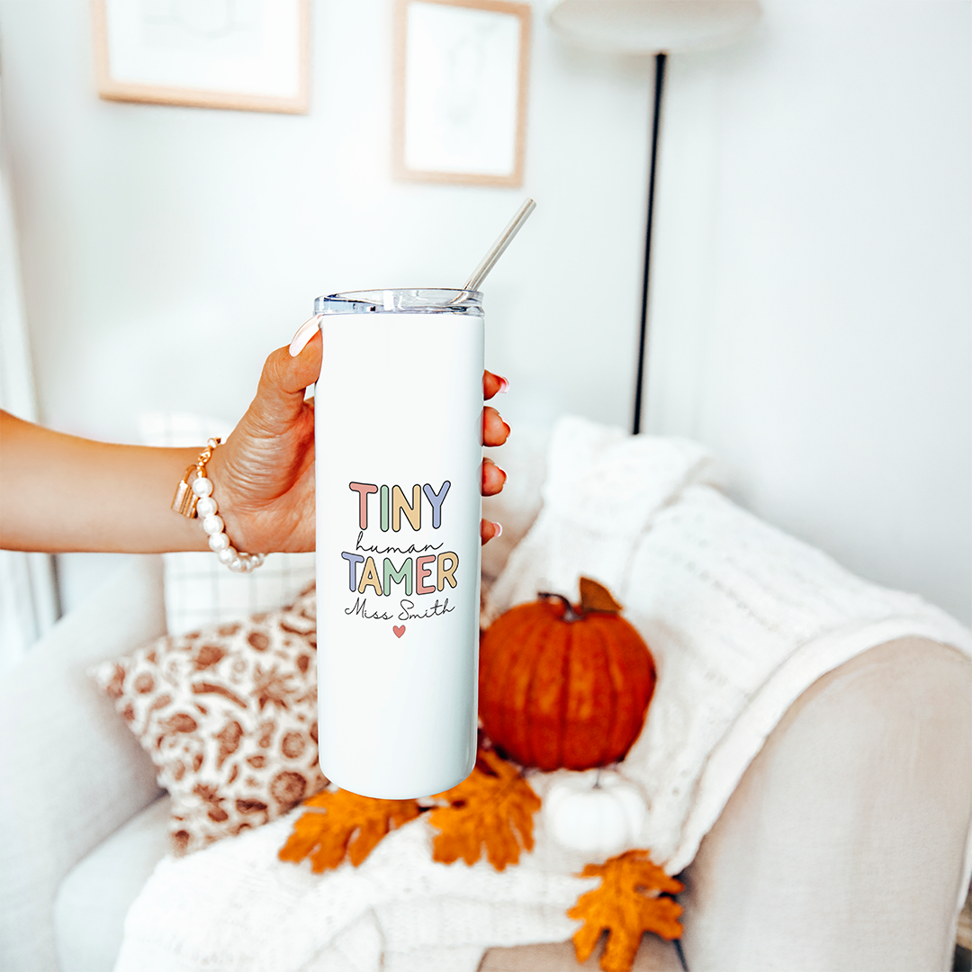 Personalized Tiny Human Tamer Tumbler