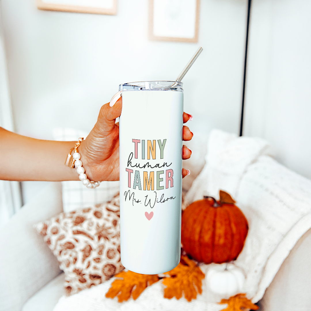 Personalized Tiny Human Tamer Tumbler