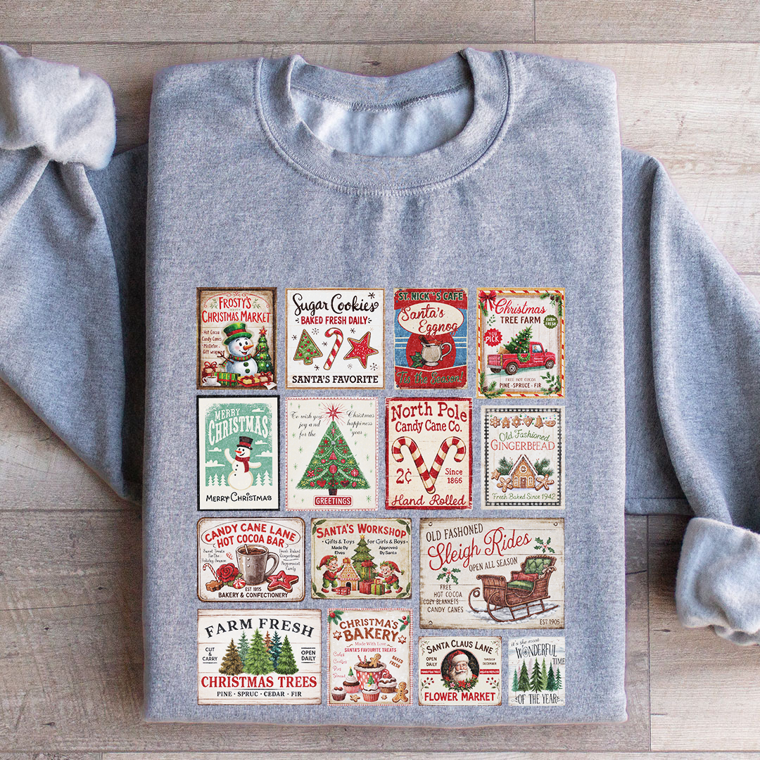 Vintage Christmas Stamps Sweatshirt